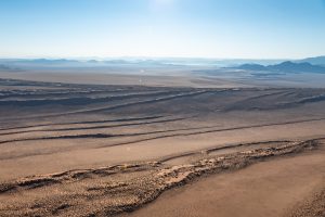 Fairy Circles von oben in den Dünen der Namib